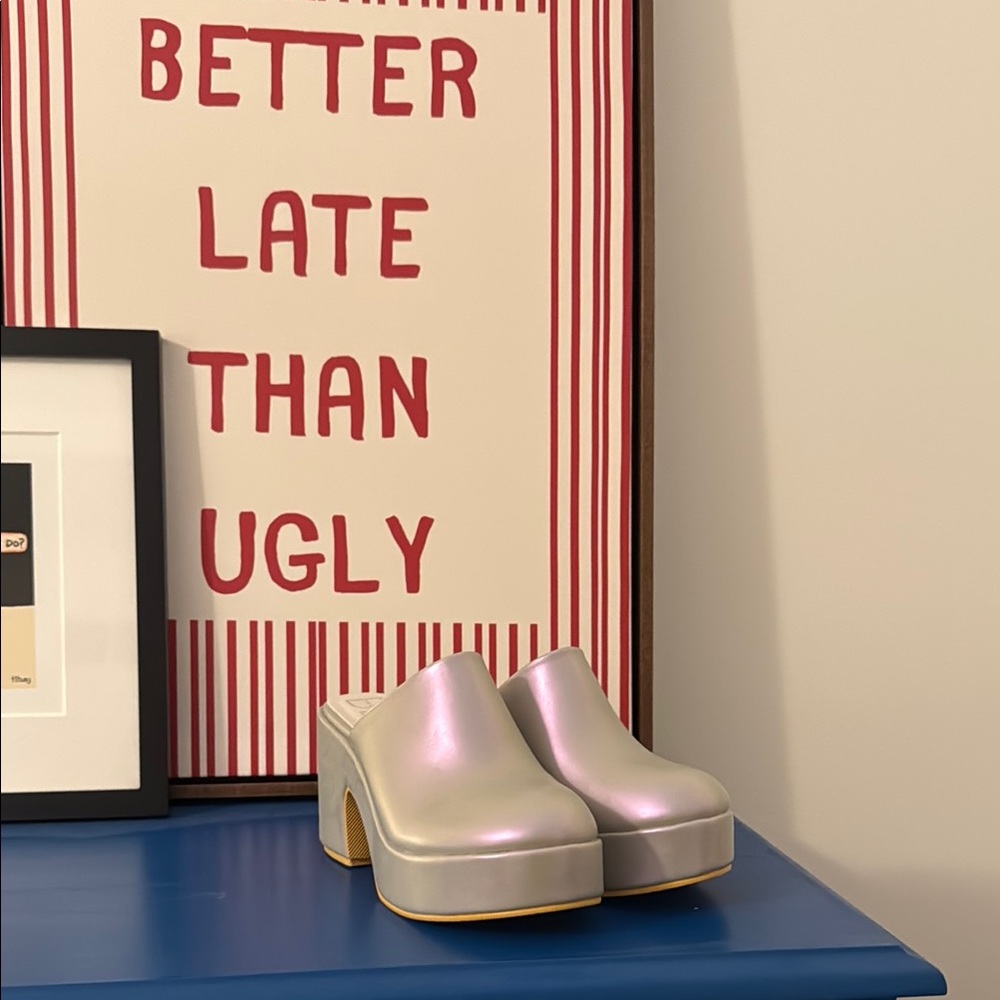 Iridescent Jayde Platform Mules by Matisse